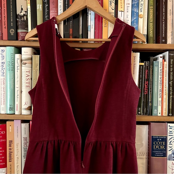 J Crew Factory Maroon Burgundy Wine Pockets Daybreak Dress, size M - Picture 7 of 8